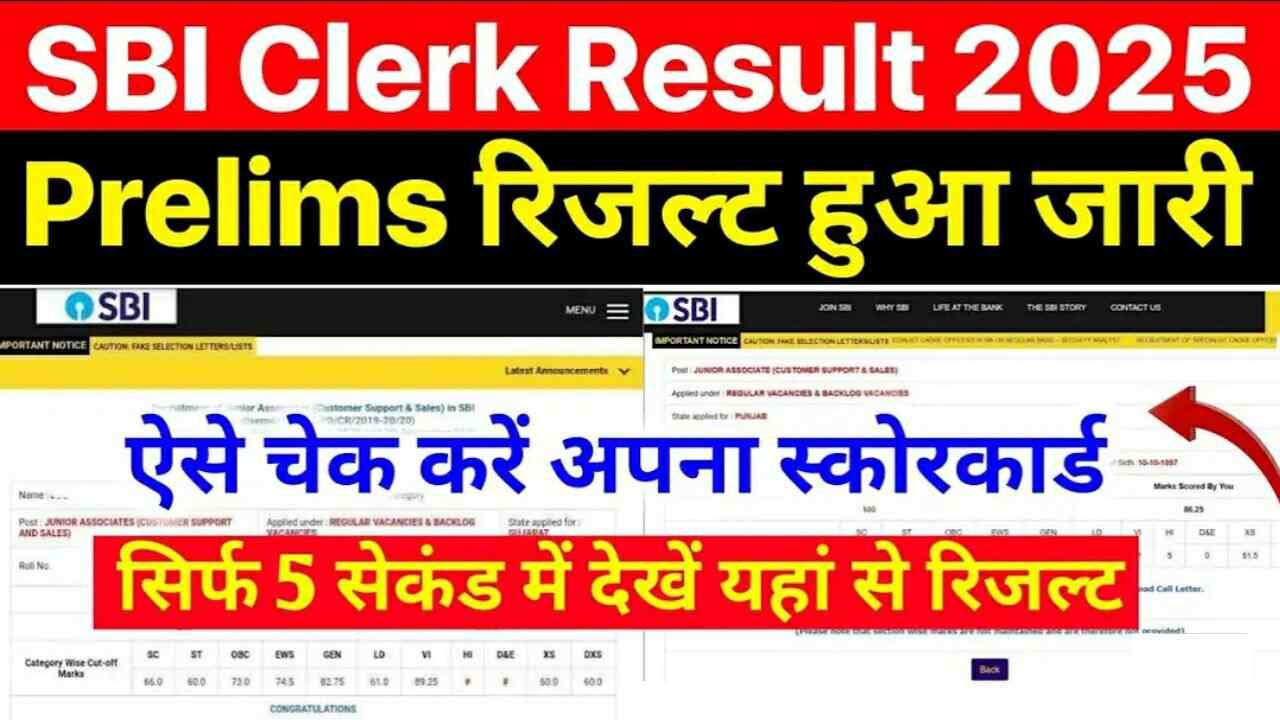 Read more about the article SBI Clerk Prelims Result Date 2025: रिजल्ट डेट का खुलासा, क्या मार्च में खुलेगा भाग्य?