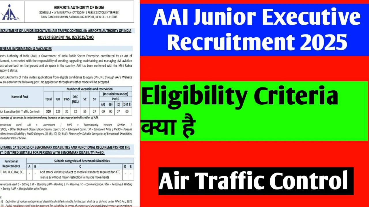 You are currently viewing AAI Junior Executive (Air Traffic Control) Recruitment 2025: आवेदन कब और कैसे करना है?